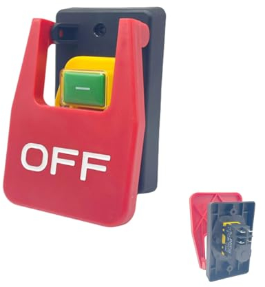 Rote Abdeckung Not Druck Knopf Schalter, Notausschalter Maschinenschalter Drucktaste, Unterspannungs Schutz Elektromagnetischer Start Schalter (A)