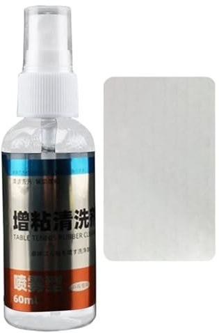 Detergente in gomma per pong, detergente per racchette da pong, detergente per racchette da pong, 60 ml, con spugna a 2 lati, potenti detergenti in gomma per pong