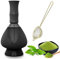 YSOOUA Fouet Matcha Plastiques, Mélangeur à Matcha Réutilisable Matcha Kit Ceremonie Japonais Matcha Ceremonie Avec Passoire (Noir)