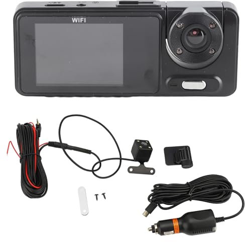 Dash Cam per Auto a 3 Obiettivi, 2 Pollici Anteriore Posteriore Interno Dash Cam 1080P HD 170° Grandangolare a Tre Canali Telecamera per Cruscotto con Visione Notturna
