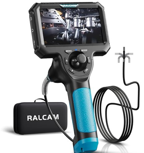 Ralcam Endoskopkamera 6,2mm Endoscope Camera - Endoskop 360° Inspektionskamera mit Licht 5,0 HD 1280x720 Rohrkamera, Kameras mit 6 LED, IP67 Wasserdicht 1M Halbstarres Kanalkamera Teleskopkamera