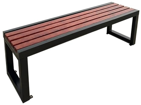 Balkonbank Hergestellt Aus Hochwertigem Kiefernholz mit Gusseisernem Metallrahmen Gartenbank Metall Wetterfest for Balkon Terrasse & Garten(100cm)