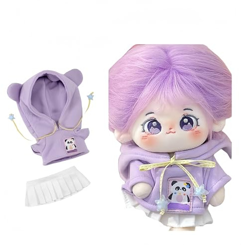YHYQiFei Set di vestiti per bambole in peluche da 20 cm, 8 pollici, carino abbigliamento per bambole in cotone, molti stili, morbido peluche imbottito per vestire le bambole (W)