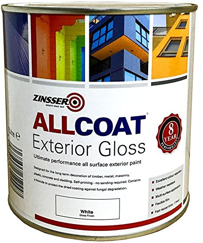 Zinsser Allcoat Exterior WB (Gloss Finish) Ready Mixed Colours 2.5 litre White