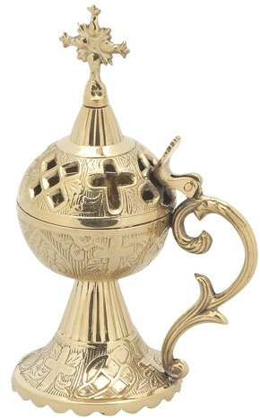 Greek Russian Orthodox Christian Brass Censer Incense Burner (4097 B)