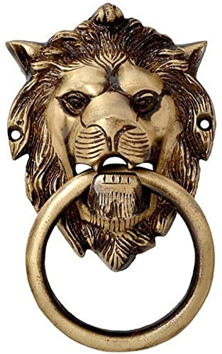 Esplanade Brass Lion Face Mouth Door Heurtoir, Accessoires de Porte, Gate Heurtoir (5.5 De