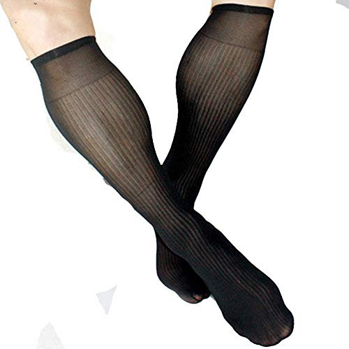 Goobester Men's Stocking Business Dress Sheer Formal Sheer Suit Transparent Tube Socks 02