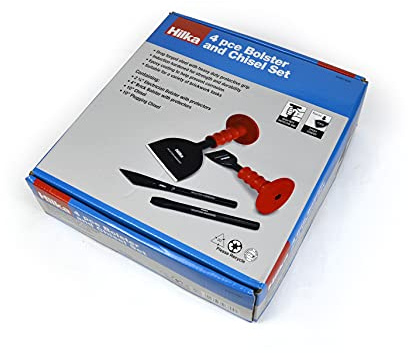 Hilka 62687004 4 PCE Bolster and Chisel Set,Red & Black