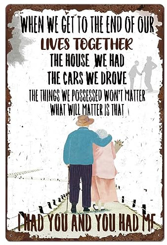 SUPERDANT Lover Metal Signs Couple's Backs Tin Sign Funny Signs Garden Wall Plaques Poster Art for Home Bedroom Living Room Outdoor Wedding Gift Vintage Decor