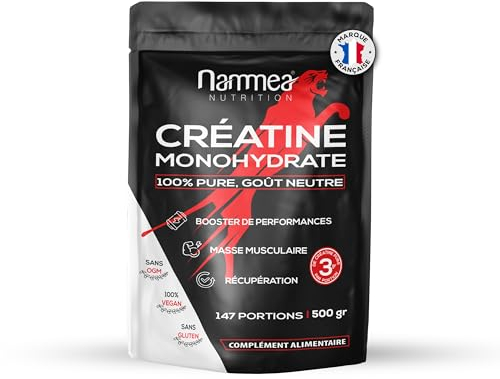 Créatine monohydrate pure en poudre - Prise de masse musculaire rapide - Booster de performances puissant - Récupération - Haut dosage - 500g
