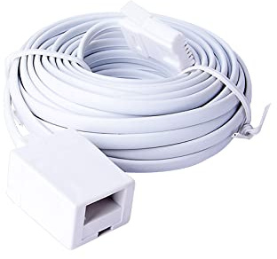 ERHUO 3m BT to Extension 4 wire Flat Home Telephone Phone Cable Lead Cable Extension Cable for UK Landline Phone Cord Home & Office Fax (3m)