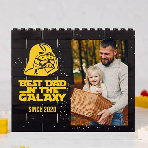 Wanapix | Puzzle Personalizzato con Blocchi XL | Compatibile con le Grandi Marche di Mattoncini | Regalo per la Festa del Papà | Regalo Originale per Uomo | 28 Pezzi XL | 19x15cm | Hero Dad