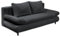 SUNNY 2 Bequemes Schlafsofa in Cord-Optik mit Bettkasten, Schwarz - Ausziehbares Sofa mit Schlaffunktion und verstellbaren Armlehnen - 212 x 76 (88) x 101 cm (B/H/T)