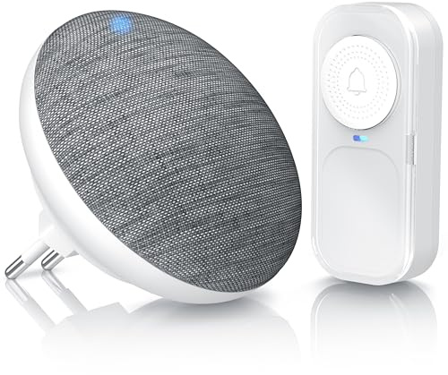 CSL - kabellose Funkklingel - Türklingel für die Steckdose - Batterielose, Wasserdichte Funkklingel - IP65-21 Melodien - 4 Lautstärkestufen- mit Batterie – satter Klang – geeignet für jede Steckdose