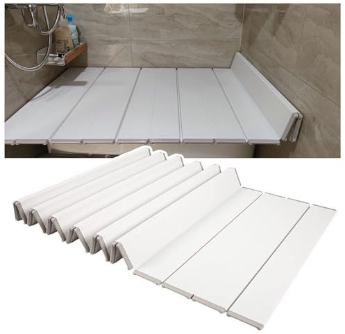 Mannequin de Couture Pliant Couverture De Baignoire Polypropylène Couverture D'isolation, 1cm D'épaisseur PVC Ponts Baignoire Idéal Pour Tablette, Livres Et Support Verre À Vin Blanc(120cmx70cmx1cm)