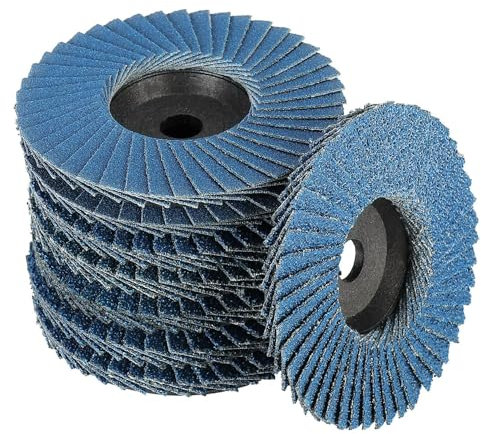 8 piezas Disco de Láminas, Discos Abrasivos de Láminas, Discos Abrasivos Azules para Amoladora Angular, Diámetro 75 mm x 10 mm, Grano 40/60/80/120, para Acero Inoxidable, Madera y Más