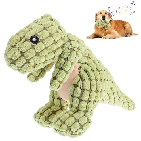 Qaestuan Hundespielzeug, Quietschendes Plüsch Spielzeug, Plüsch Kauspielzeug für Hunde, Haustier Interaktives Spielzeug, für Welpen, Kleine, Mittlere Hundes (Tyrannosaurus)