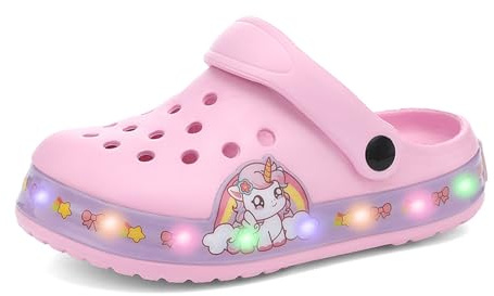 Bambini LED Zoccoli Ragazzi Pantofole Ragazze Carino Scarpe da Giardino Traspirante Leggero Sandali Scarpe da Bagno Antiscivolo EU 24-35