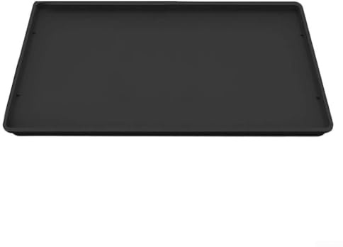 Alfombrilla de silicona para debajo de la máquina de café, 40 x 50 cm, antideslizante, con bordes elevados, apilable, resistente al calor, para encimera (negro)