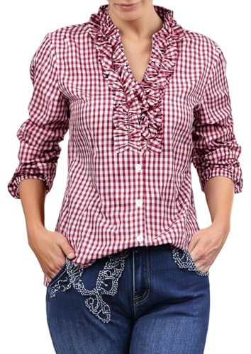 Générique Vêtement de Bière Dirndl Femme Habit Traditionnel Bavarois Chemise Froufrou Femme Blouse Dirndl Deguisement Oktoberfest Robe Allemande Couple Drole Chemisier Blanc Manches Bouffantes