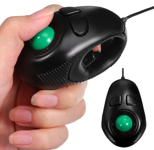 NOLITOY Souris Trackball Portable 4d, Mini Souris de Voyage USB 2.0, 3 Boutons, Prise en Main Ambidextre pour Ordinateur et Portable | Interface USB 2.0, Défilement de Page 4d, Format Compact pour Ordinateur Portable Bureau