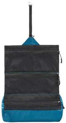 Bolsas de lavado plegables portátiles, almacenamiento de varias secciones, materiales de secado rápido, accesorio de viaje compacto para productos de higiene, bolsa de almacenamiento de artículos de