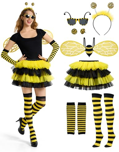 Spooktacular Creations Halloween-kostym med bivingar för vuxna, kvinnor