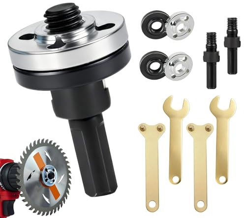 Drill to Angle Grinder Adapter Kit, 10mm Shank Arbor Mandrel, 2-Set Connector for Converting Hand Drill to Cut, Grind & Polish, with Wrench for Secure Lock