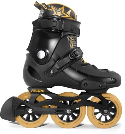 FLYDAZZLE Men's Inline Skates 3WD 110MM - Urban Fitness Speed Skating with ABEC-9 Bearings, Hard Boot Ankle Support, Optional Brake
