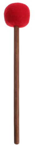 SOLUSTRE Mazo de Instrumento de Percusión de Madera Fieltro Rojo y Mango Cómodo para Meditación, Terapia Sonora y Equilibrio Energético