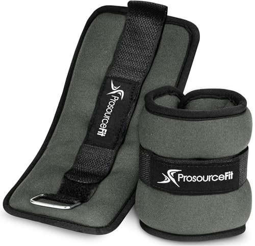 ProsourceFit Ankle, Wrist, Arm, and Leg Weights for Men and Women, Set of 2, 2lb each, Gray