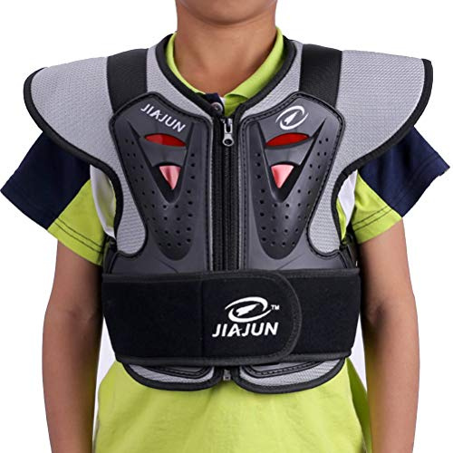 Armor Qtrees Chaleco Protector de Espalda y Espalda para niños, para Motocicleta, para Motocross, Motocross, esquí, Snowboard, etc, Color Negro, tamaño Large