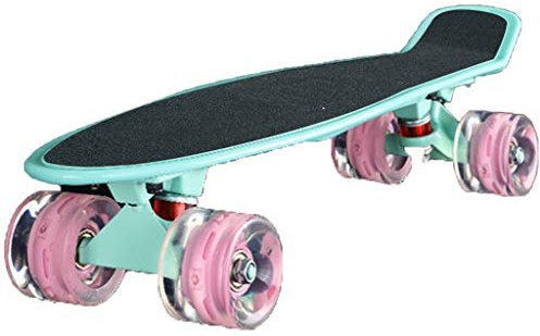 Skateboard Komplett Plastkryssare Skateboard Med 60mm Flash Wheel Mini 22 Tum Skateboards För Nybörjare Professionella Skateboard Boys Kids And Girls Longboard (Color : D)