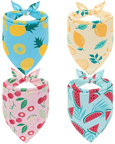 EXPAWLORER Dog Cooling Bandana Set Hawaiian Dog Bandanas 4 Pack Large