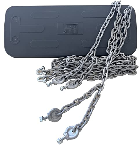 Siège de balançoire stable 440 x 175 mm, en caoutchouc, avec chaîne de 2 m, gris, pour hauteur de balançoire jusqu'à 2,50 m