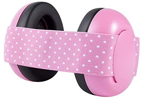 SAKU Casque anti-bruit pour bébé de 0 à 18 mois, cache-oreilles réglable silencieux, enfants protection auditive nouveau-né, rose, Taille Unique, unique