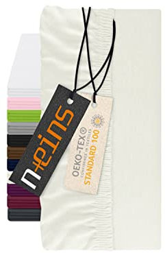 npluseins Spannbettlaken für Topper - Spannbetttuch aus 100% Baumwolle 1598.2327, ca. 140-160 x 200 cm, Natur