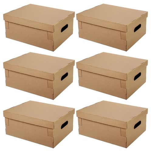 TWO TIGERS | Cajas De Cartón Para Mudanza Con Tapa | 6 Unidades | 45 X 35 X 20 Cm | Cajas Automontables Para Embalar | 5 Tamaños A Elegir