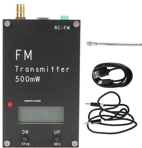 Module émetteur FM numérique avec écran LCD Son stéréo 2000M 500mW 88-108MHz Transmetteur stéréo FM avec Port USB Type C pour Petite Station de Radio FM