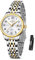 Taxau Silver Ladies Watches Two Tone Stainless Steel Women's Watch Classic Waterproof Wrist Watch White Dial Quartz Silver and Gold Dress Ladies' Watches with Date