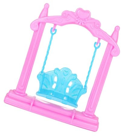 JOINPAYA Miniature Doll Swing Chair Pink Plastic Doll House Furniture Miniature Model Smooth Surface Desktop Decor Micro Landscape Ornament