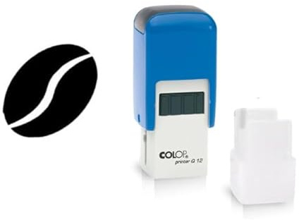 Coffee Bean Stamp - Loyalty Card Stamper, Self-Inking Black Ink, Approx. 11mm