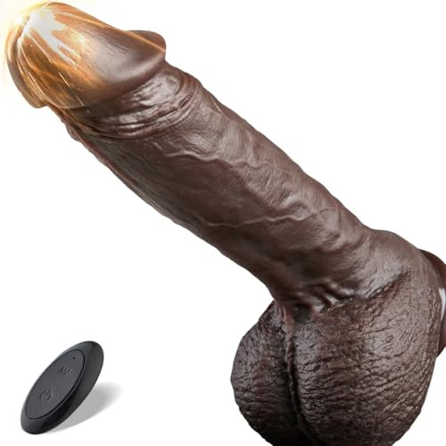 24cm black Realistischer Vibrator Dildo für Frauen mit 3 Stoßfunktion und 9 Vibrationsmodi BBC Dildo Sex Spielzeug für die Frau und Männer Anal Dildos G-Punkt Vibratoren mit Saugnapf XXL Sexspielzeug