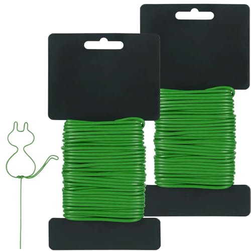 KUIZHEN Garden Wire, 2PCS Garden Plant Wire, Garden Wire for Climbing Plants 2.5mm x 10m Soft Plant Wires Twist Ties for Gardening Climbing Plants Vines Shrubs Flowers