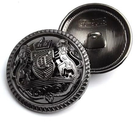 Knappar, knappar 10 st/lot 15/20/25 mm Europeiska retrosömnadsknappar for skjorta Guld Silver Modejacka Knappar Svart metallknappar for kläder Syknappar (guld, 15 mm-10 st)(Black,25mm 10pcs)