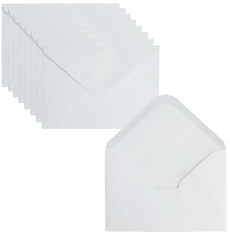 Leucasa 60 st kuvert C6-11,4 x 16,2 cm, 130 g/m² vitt bröllopskuvert, för gratulationskort, bröllop, examensrabatter, babyduschar, fester och inbjudningar
