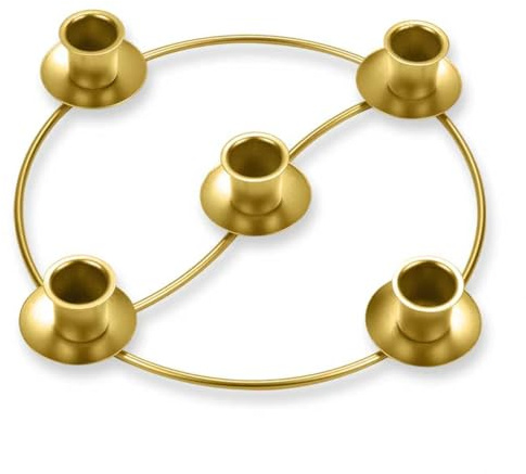 MGahyi Advent Wreath Candle Holder, Round Advent Candle Holders for 5 Candles Advent and Christmas Decorations, Gold Metal Ring Candles Stand for Table Church Home (1, Gold)