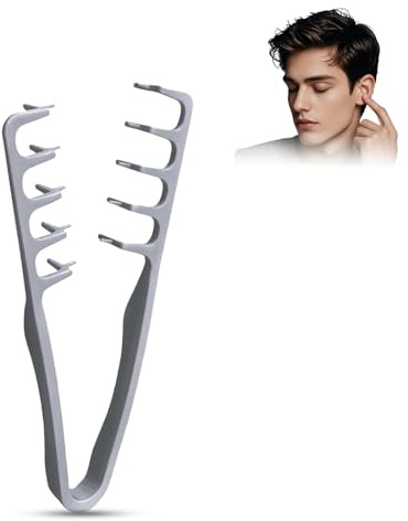 Peigne coiffant texturé, outils de coiffure bouclés pour le volume et le soin, peigne coiffant à dents larges avec texture, peigne coiffant à dents larges pour hommes et femmes (Gris)