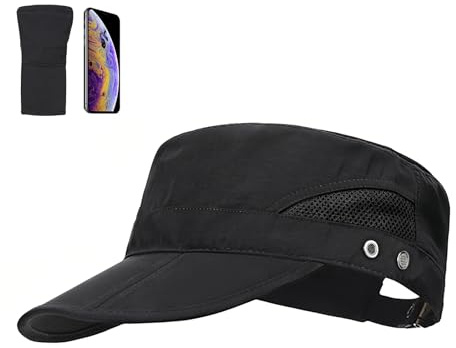 AYPOW Casquettes Militaires Légères Pliables Séchage Rapide, Armée Chapeau Vintage Plat Cap Hat Hommes Femmes, Casquettes de Cadet Douce Respirante Anti-Soleil Réglable Casquette de Baseball Extérieur
