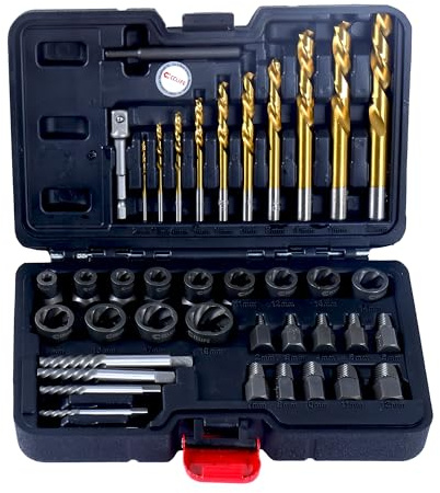 CCLIFE skruvutdragare set titan belagd M5-M16 defekta skruvar